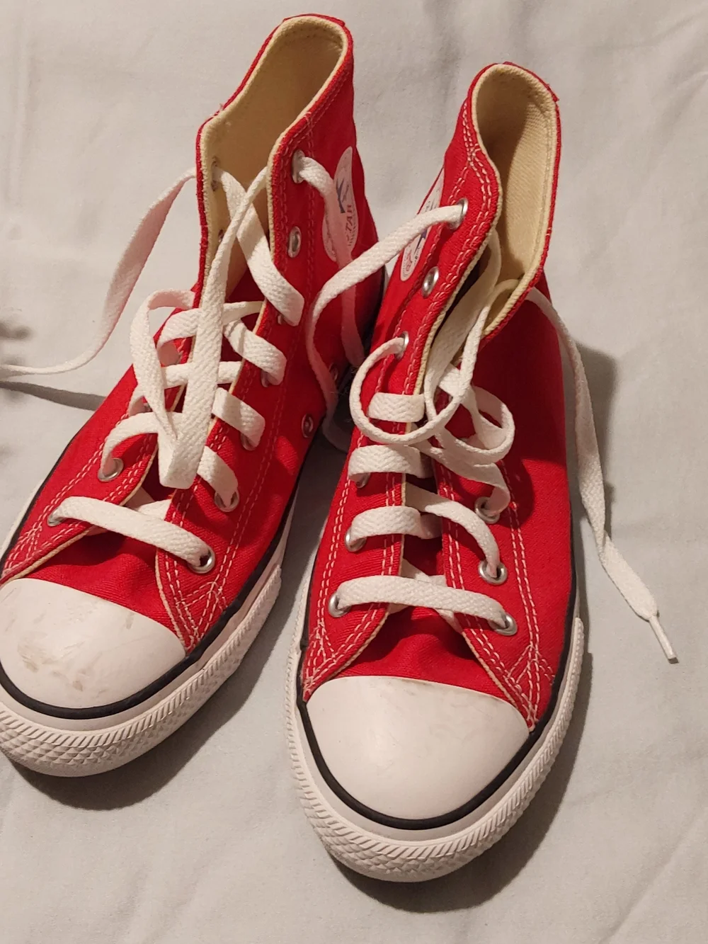 Converse Kids Red High-Top Sneakers with White Accents